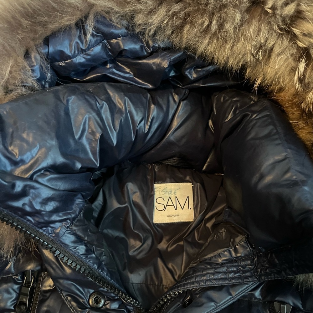 Sam. 14 kids puffer coat, real fur
